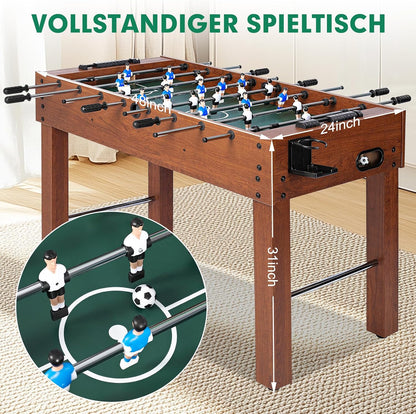 Foosball Table, Competition-Sized 48In and 55In Game Table for Home & Game Room – Includes 2 Balls & 2 Cup Holders – Classic Indoor Soccer Game