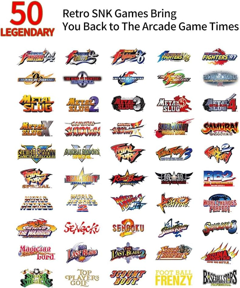 MVSX Arcade Machine and Base Combo, Pre-Loaded 50 SNK Retro Arcade Games