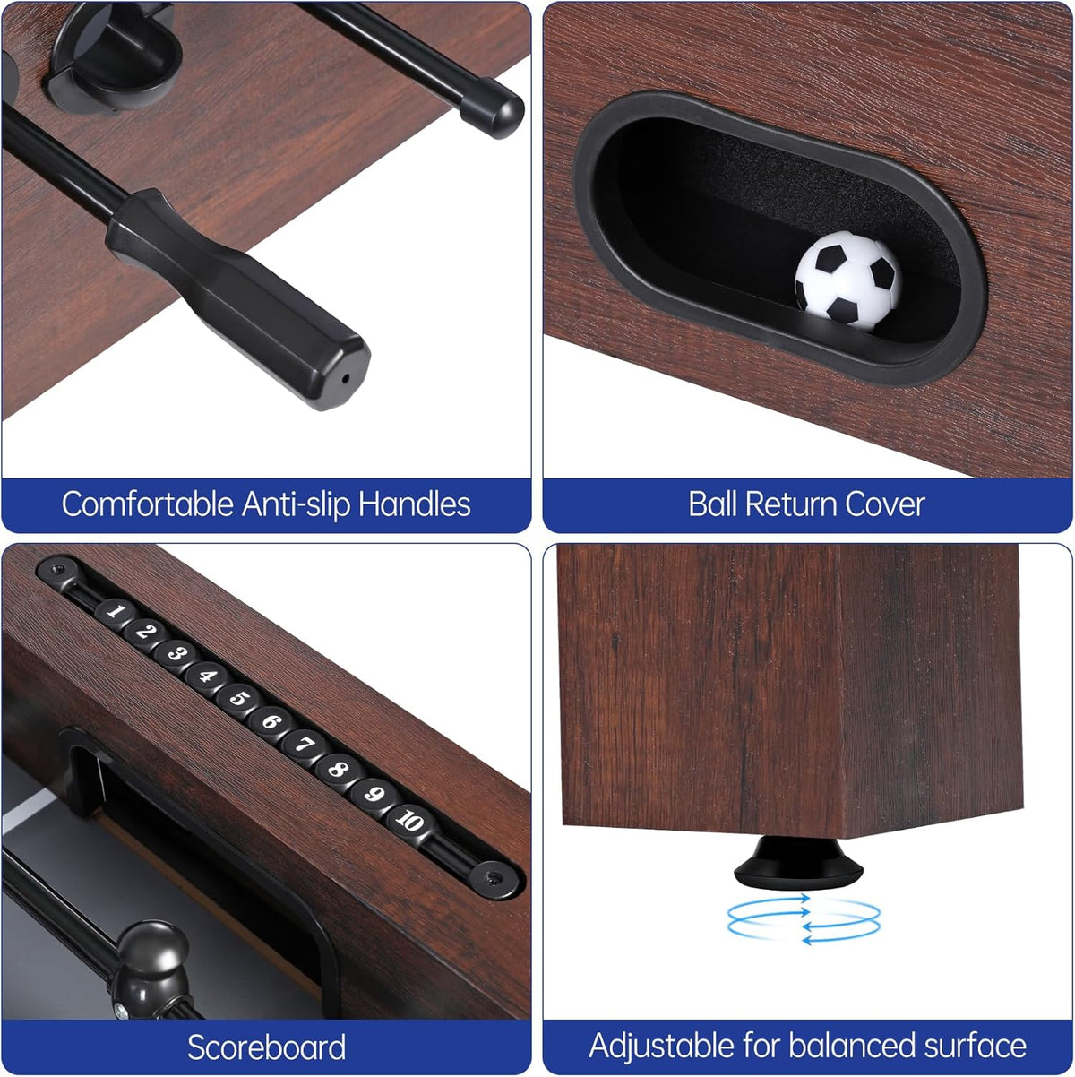 54 Inch Full Size Foosball Table for Home, Soccer Game Table