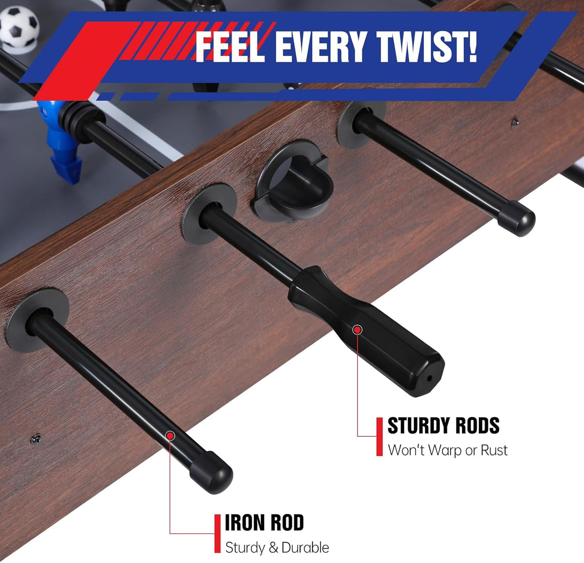 54 Inch Full Size Foosball Table for Home, Soccer Game Table