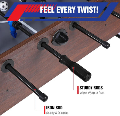 54 Inch Full Size Foosball Table for Home, Soccer Game Table