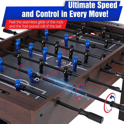 54 Inch Full Size Foosball Table for Home, Soccer Game Table